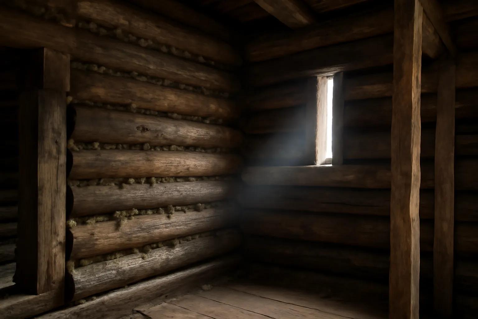Vue d'ensemble d'un village de bois restauré dans un musée ethnographique sibérien sous la neige
